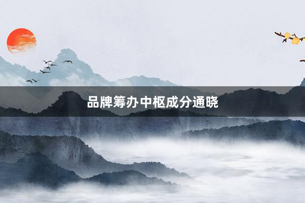 品牌筹办中枢成分通晓