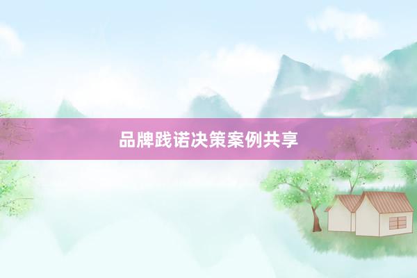 品牌践诺决策案例共享